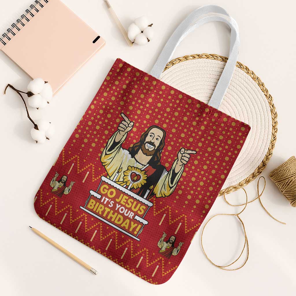 Jesus Birthday Christmas Tote Bag Funny Xmas Holiday Patterns - Wonder Print Shop