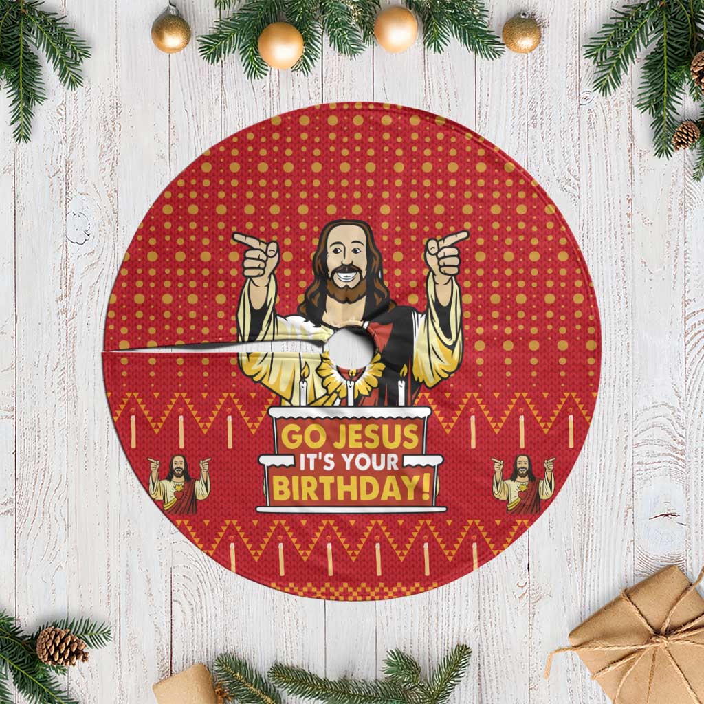 Jesus Birthday Christmas Tree Skirt Funny Xmas Holiday Patterns - Wonder Print Shop