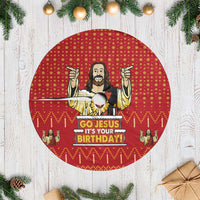 Jesus Birthday Christmas Tree Skirt Funny Xmas Holiday Patterns - Wonder Print Shop