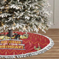 Jesus Birthday Christmas Tree Skirt Funny Xmas Holiday Patterns - Wonder Print Shop