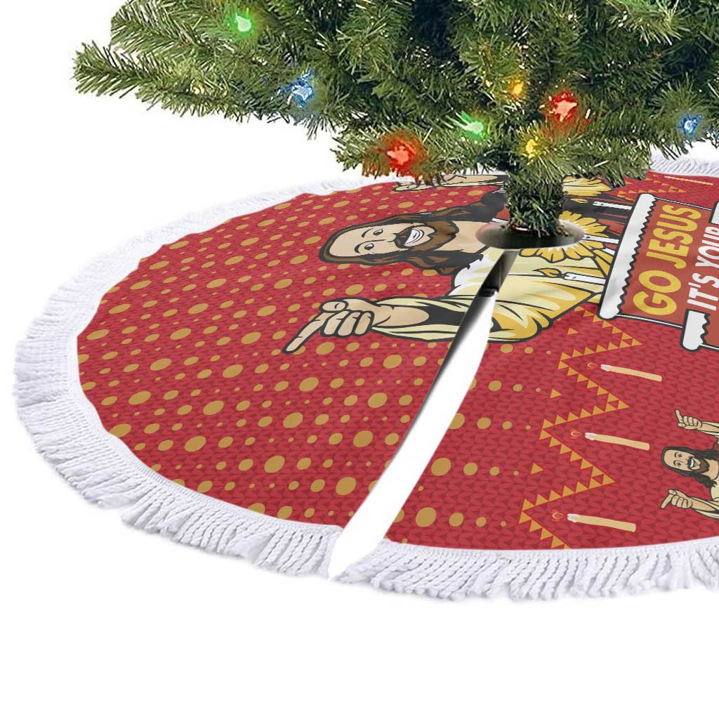 Jesus Birthday Christmas Tree Skirt Funny Xmas Holiday Patterns - Wonder Print Shop