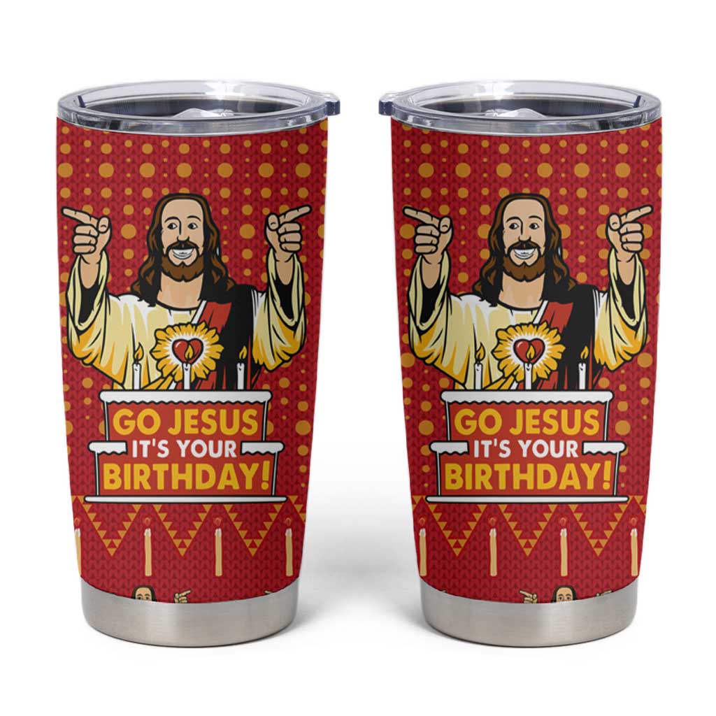 Jesus Birthday Christmas Tumbler Cup Funny Xmas Holiday Patterns - Wonder Print Shop