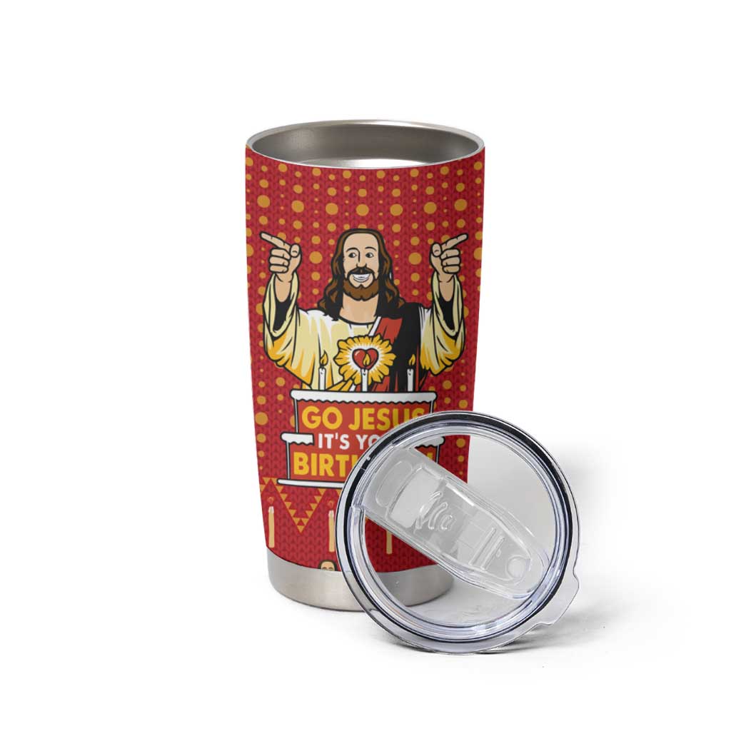 Jesus Birthday Christmas Tumbler Cup Funny Xmas Holiday Patterns - Wonder Print Shop