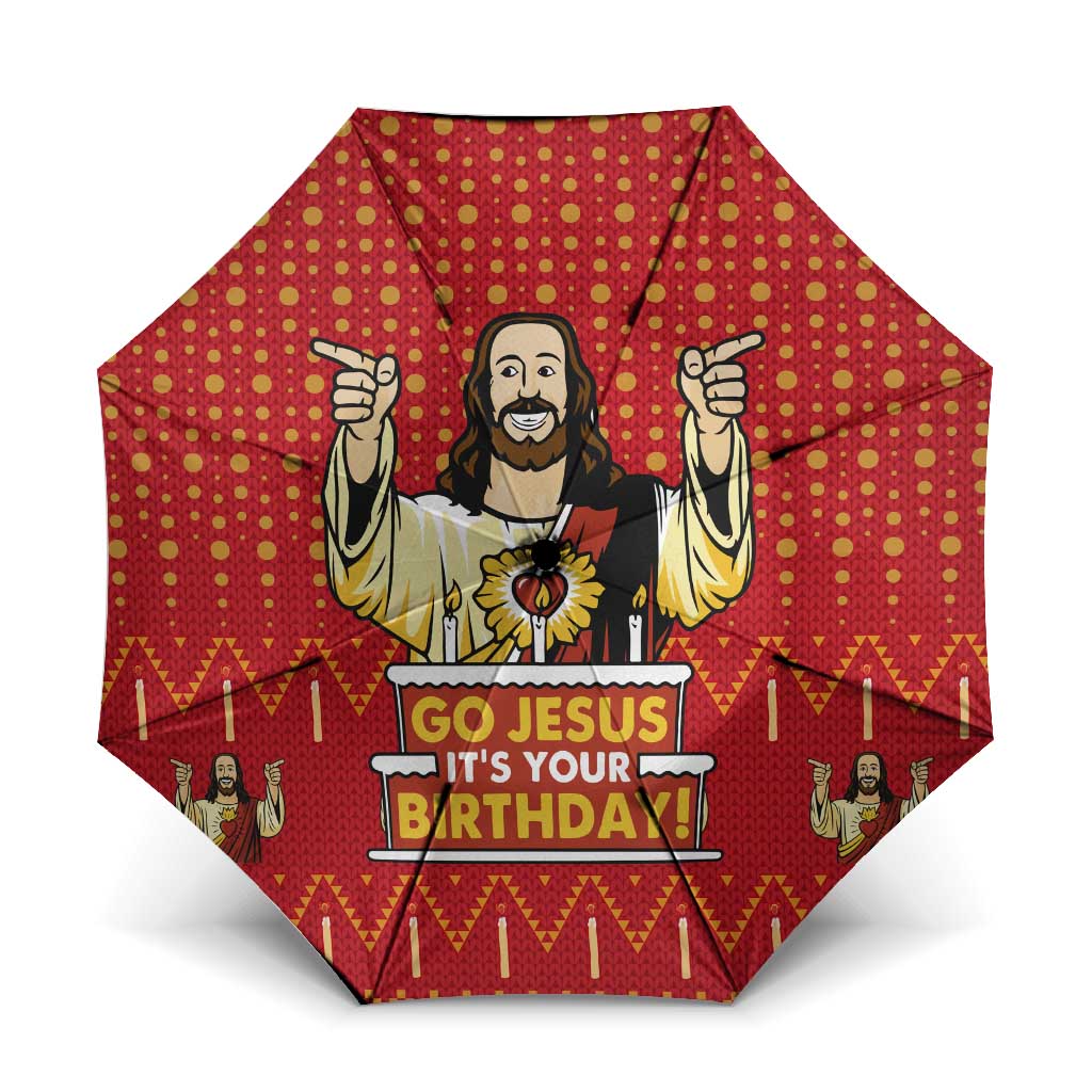 Jesus Birthday Christmas Umbrella Funny Xmas Holiday Patterns - Wonder Print Shop