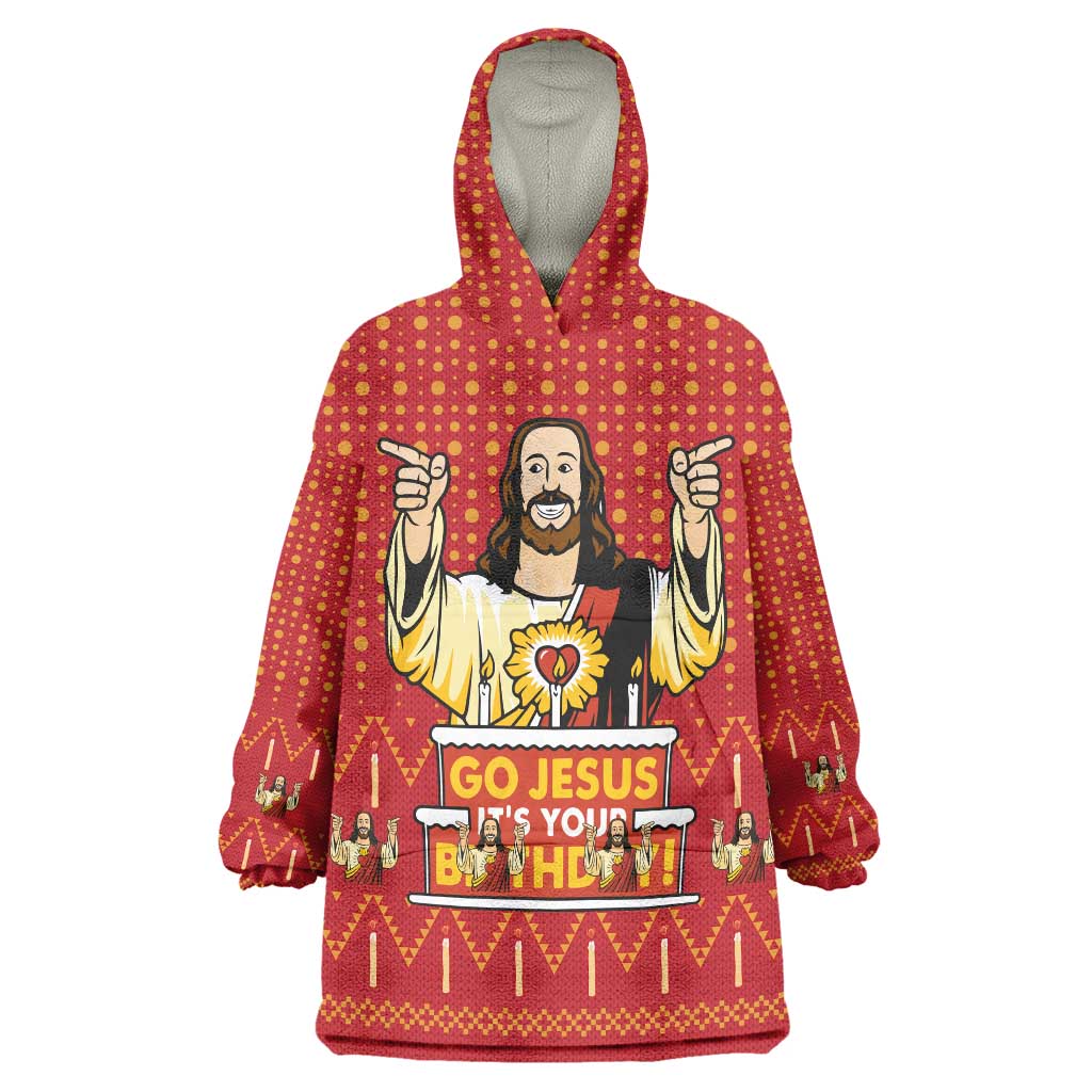 Jesus Birthday Christmas Wearable Blanket Hoodie Funny Xmas Holiday Patterns - Wonder Print Shop