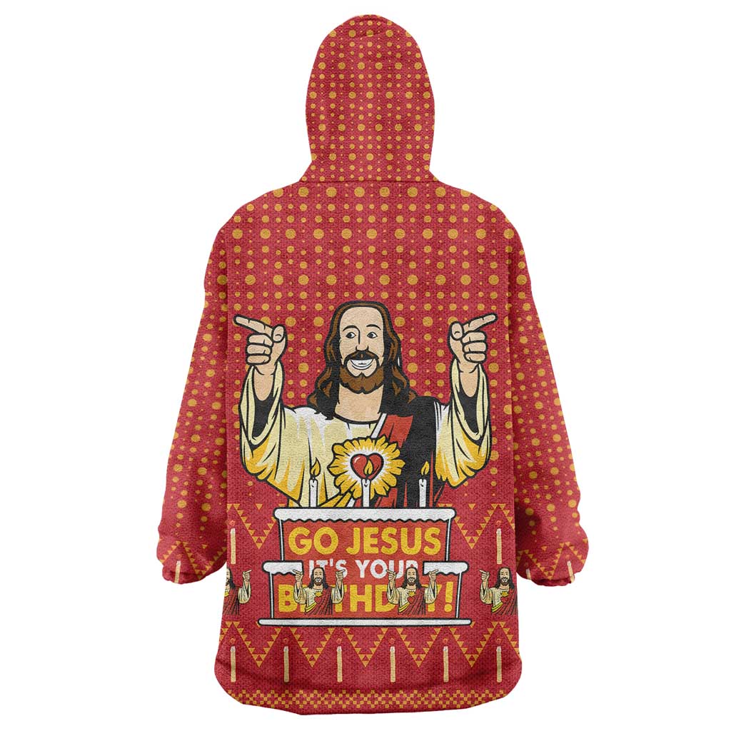Jesus Birthday Christmas Wearable Blanket Hoodie Funny Xmas Holiday Patterns - Wonder Print Shop