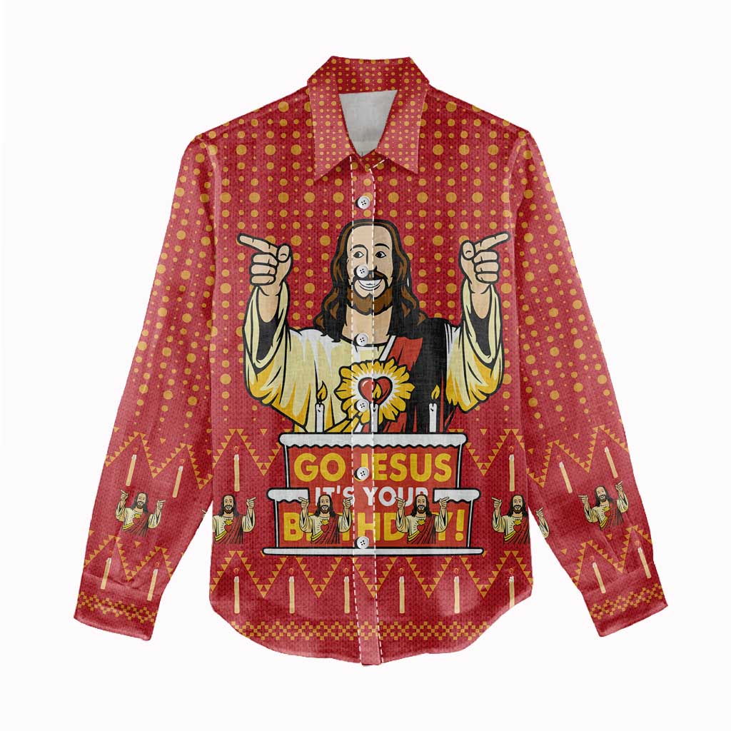 Jesus Birthday Christmas Women Casual Shirt Funny Xmas Holiday Patterns - Wonder Print Shop