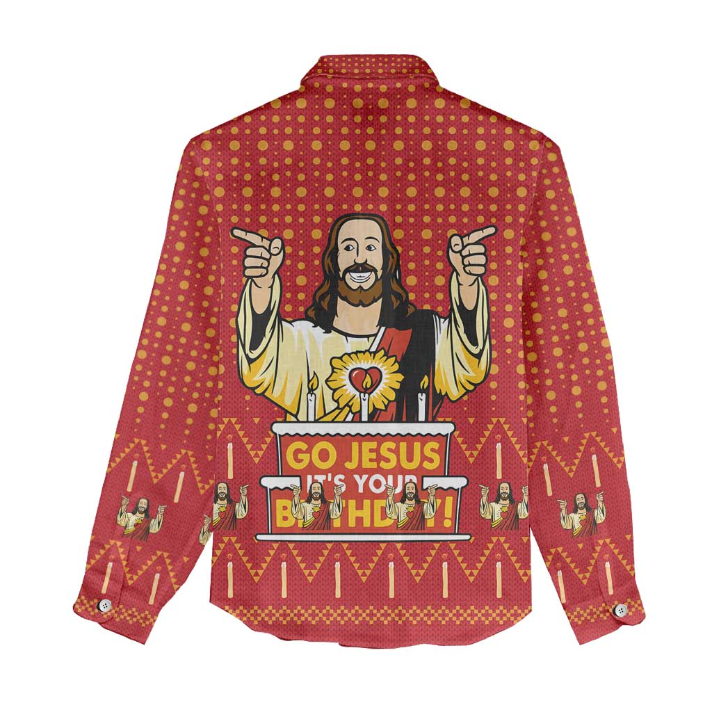 Jesus Birthday Christmas Women Casual Shirt Funny Xmas Holiday Patterns - Wonder Print Shop