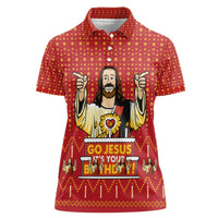 Jesus Birthday Christmas Women Polo Shirt Funny Xmas Holiday Patterns - Wonder Print Shop