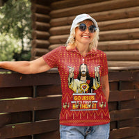 Jesus Birthday Christmas Women Polo Shirt Funny Xmas Holiday Patterns - Wonder Print Shop