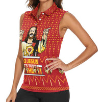 Jesus Birthday Christmas Women Sleeveless Polo Shirt Funny Xmas Holiday Patterns - Wonder Print Shop