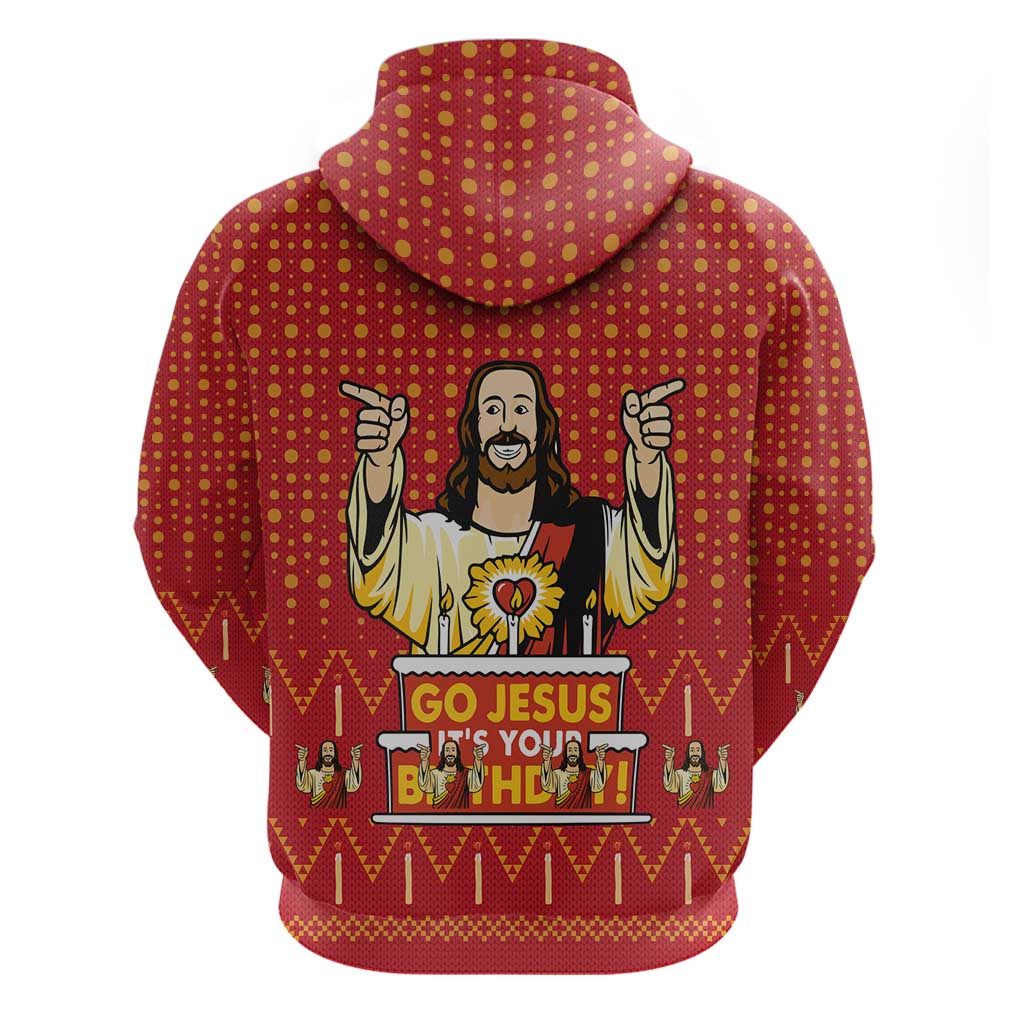 Jesus Birthday Christmas Zip Hoodie Funny Xmas Holiday Patterns - Wonder Print Shop