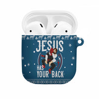 Jesus Has Your Back Jiu Jitsu Christmas AirPods Case Funny Xmas Holiday Patterns - Wonder Print Shop