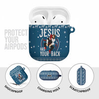 Jesus Has Your Back Jiu Jitsu Christmas AirPods Case Funny Xmas Holiday Patterns - Wonder Print Shop