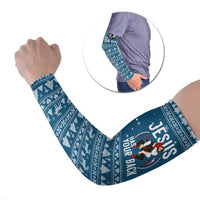Jesus Has Your Back Jiu Jitsu Christmas Arm Sleeves Funny Xmas Holiday Patterns - Wonder Print Shop