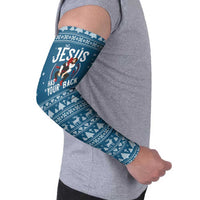 Jesus Has Your Back Jiu Jitsu Christmas Arm Sleeves Funny Xmas Holiday Patterns - Wonder Print Shop