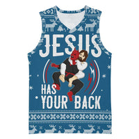 Jesus Has Your Back Jiu Jitsu Christmas Basketball Jersey Funny Xmas Holiday Patterns - Wonder Print Shop