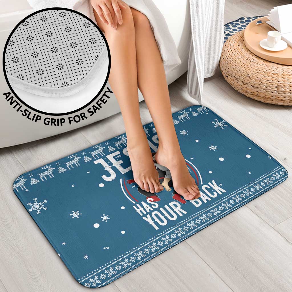 Jesus Has Your Back Jiu Jitsu Christmas Bathroom Set Funny Xmas Holiday Patterns - Wonder Print Shop