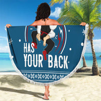 Jesus Has Your Back Jiu Jitsu Christmas Beach Blanket Funny Xmas Holiday Patterns - Wonder Print Shop