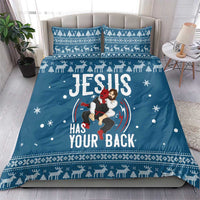 Jesus Has Your Back Jiu Jitsu Christmas Bedding Set Funny Xmas Holiday Patterns - Wonder Print Shop