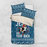 Jesus Has Your Back Jiu Jitsu Christmas Bedding Set Funny Xmas Holiday Patterns - Wonder Print Shop