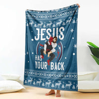 Jesus Has Your Back Jiu Jitsu Christmas Blanket Funny Xmas Holiday Patterns - Wonder Print Shop