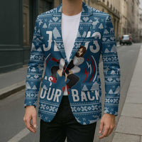 Jesus Has Your Back Jiu Jitsu Christmas Blazer Funny Xmas Holiday Patterns - Wonder Print Shop