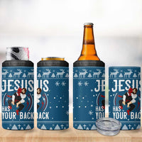 Jesus Has Your Back Jiu Jitsu Christmas 4 in 1 Can Cooler Tumbler Funny Xmas Holiday Patterns - Wonder Print Shop
