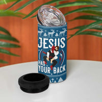 Jesus Has Your Back Jiu Jitsu Christmas 4 in 1 Can Cooler Tumbler Funny Xmas Holiday Patterns - Wonder Print Shop