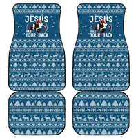 Jesus Has Your Back Jiu Jitsu Christmas Car Mats Funny Xmas Holiday Patterns - Wonder Print Shop