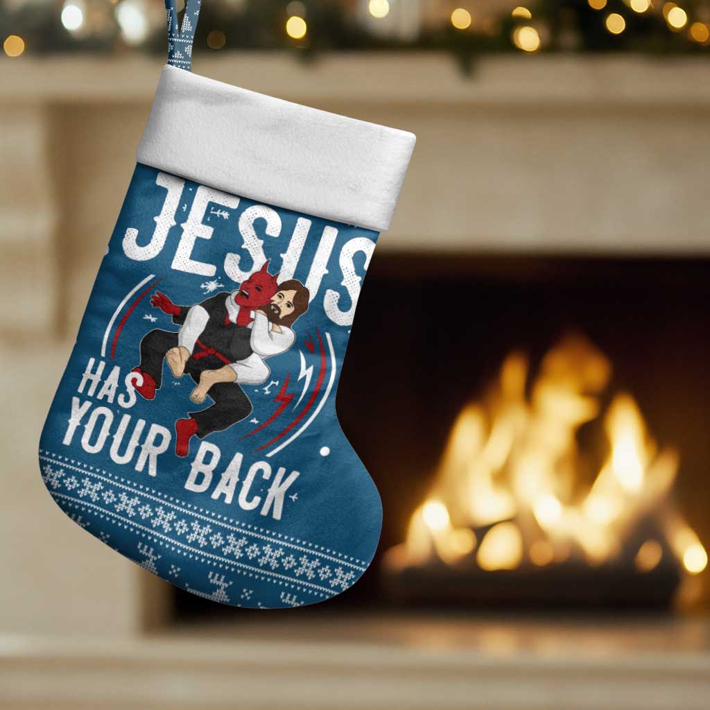 Jesus Has Your Back Jiu Jitsu Christmas Stocking Funny Xmas Holiday Patterns - Wonder Print Shop