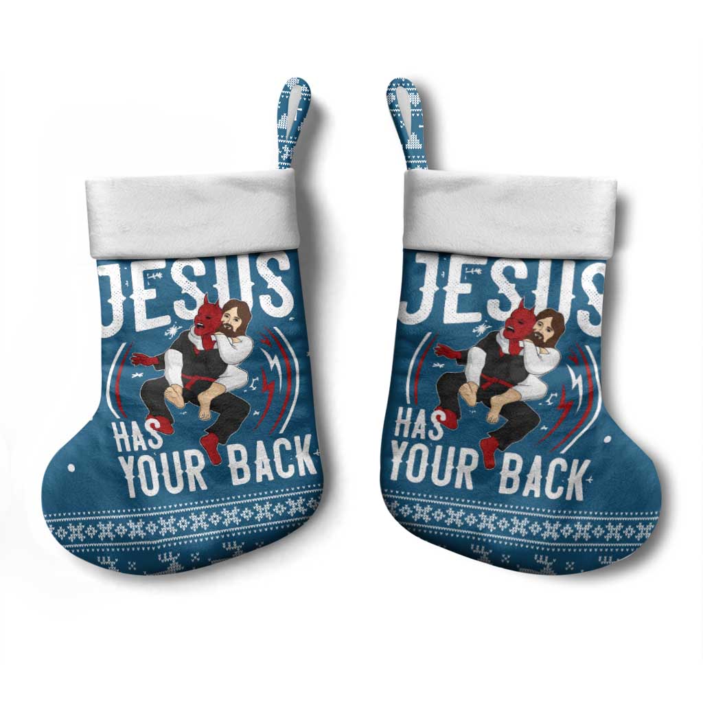 Jesus Has Your Back Jiu Jitsu Christmas Stocking Funny Xmas Holiday Patterns - Wonder Print Shop