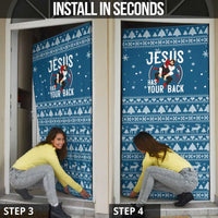 Jesus Has Your Back Jiu Jitsu Christmas Door Cover Funny Xmas Holiday Patterns - Wonder Print Shop