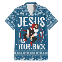 Jesus Has Your Back Jiu Jitsu Christmas Family Matching Mermaid Dress and Hawaiian Shirt Funny Xmas Holiday Patterns - Wonder Print Shop