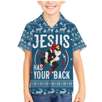 Jesus Has Your Back Jiu Jitsu Christmas Family Matching Mermaid Dress and Hawaiian Shirt Funny Xmas Holiday Patterns - Wonder Print Shop