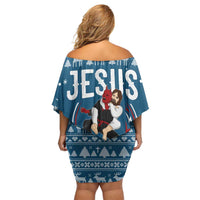 Jesus Has Your Back Jiu Jitsu Christmas Family Matching Off Shoulder Short Dress and Hawaiian Shirt Funny Xmas Holiday Patterns - Wonder Print Shop