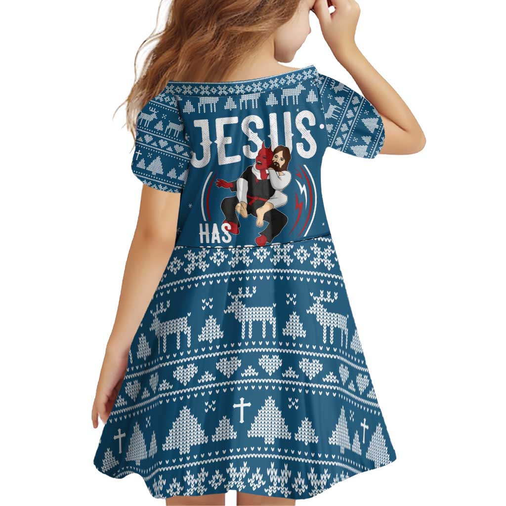 Jesus Has Your Back Jiu Jitsu Christmas Family Matching Puletasi and Hawaiian Shirt Funny Xmas Holiday Patterns - Wonder Print Shop
