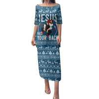Jesus Has Your Back Jiu Jitsu Christmas Family Matching Puletasi and Hawaiian Shirt Funny Xmas Holiday Patterns - Wonder Print Shop