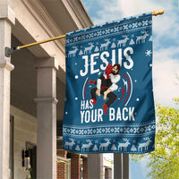 Jesus Has Your Back Jiu Jitsu Christmas Garden Flag Funny Xmas Holiday Patterns - Wonder Print Shop