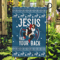 Jesus Has Your Back Jiu Jitsu Christmas Garden Flag Funny Xmas Holiday Patterns - Wonder Print Shop