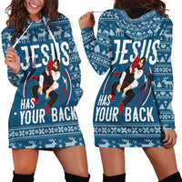 Jesus Has Your Back Jiu Jitsu Christmas Hoodie Dress Funny Xmas Holiday Patterns - Wonder Print Shop