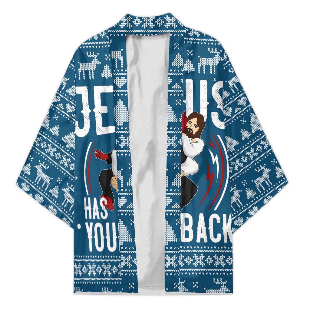 Jesus Has Your Back Jiu Jitsu Christmas Kimono Funny Xmas Holiday Patterns - Wonder Print Shop
