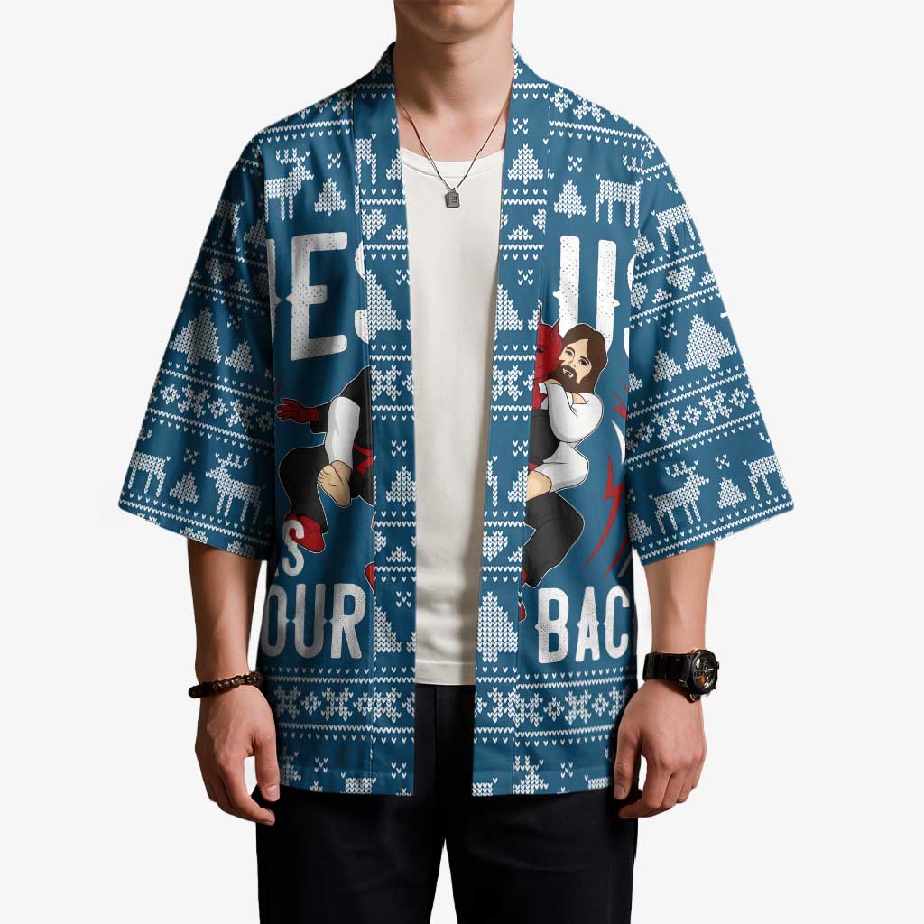 Jesus Has Your Back Jiu Jitsu Christmas Kimono Funny Xmas Holiday Patterns - Wonder Print Shop