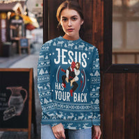 Jesus Has Your Back Jiu Jitsu Christmas Ugly Christmas Sweater Funny Xmas Holiday Patterns - Wonder Print Shop