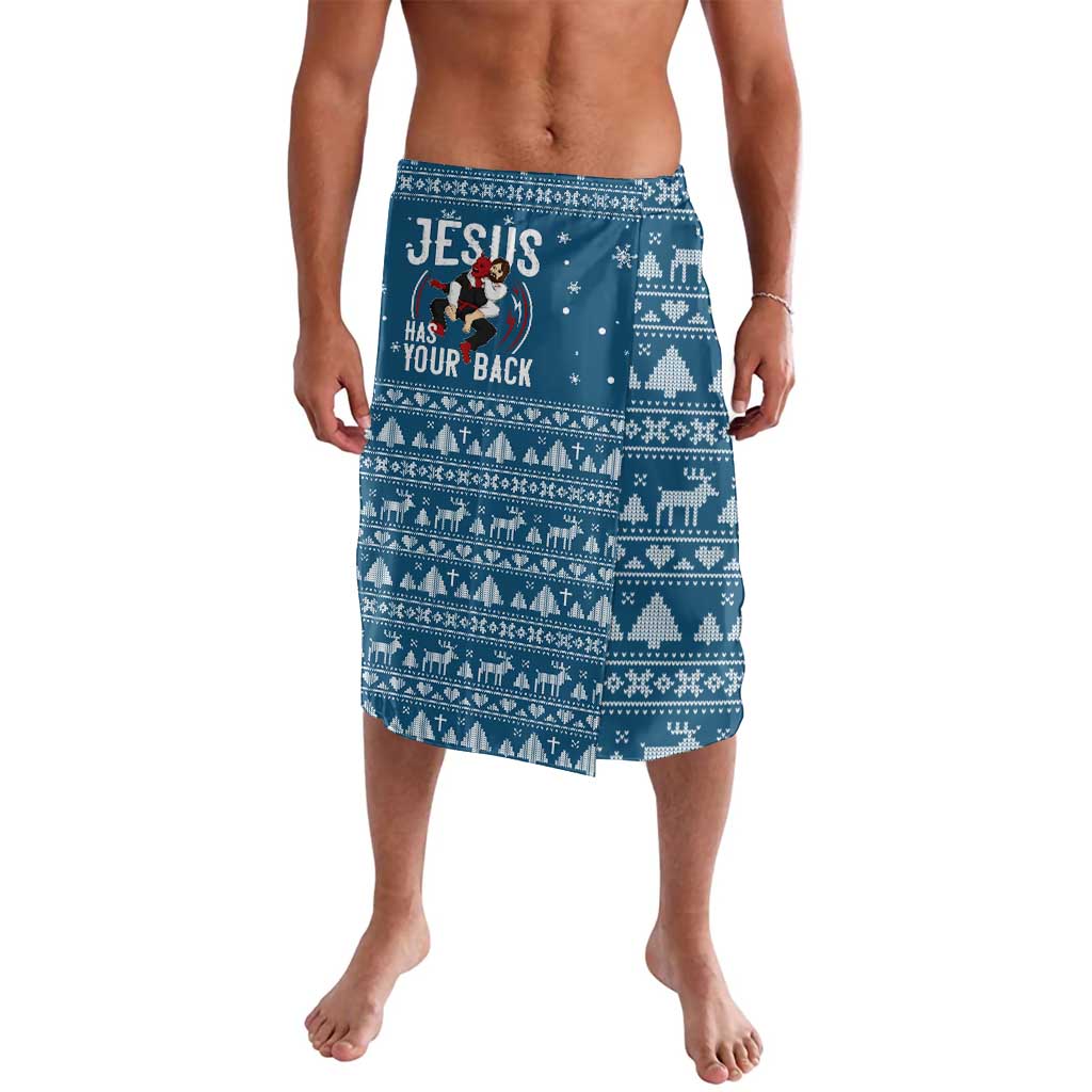 Jesus Has Your Back Jiu Jitsu Christmas Lavalava Funny Xmas Holiday Patterns - Wonder Print Shop