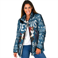 Jesus Has Your Back Jiu Jitsu Christmas Padded Jacket Funny Xmas Holiday Patterns - Wonder Print Shop
