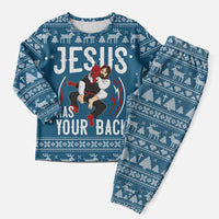 Jesus Has Your Back Jiu Jitsu Christmas Pajama Set Funny Xmas Holiday Patterns - Wonder Print Shop