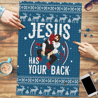Jesus Has Your Back Jiu Jitsu Christmas Puzzle Funny Xmas Holiday Patterns - Wonder Print Shop