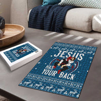Jesus Has Your Back Jiu Jitsu Christmas Puzzle Funny Xmas Holiday Patterns - Wonder Print Shop