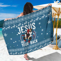 Jesus Has Your Back Jiu Jitsu Christmas Sarong Funny Xmas Holiday Patterns - Wonder Print Shop